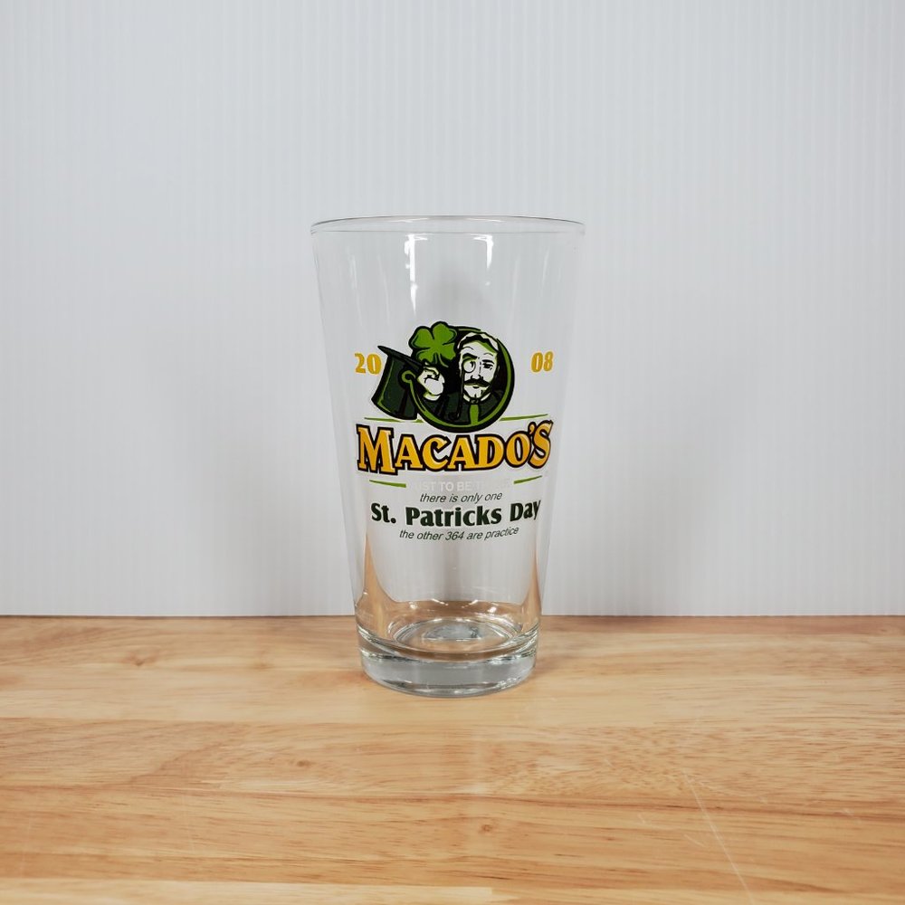 Spanky Macado’s Souvenir Beer Pint Glass 16 oz. St. Patrick Day '08 Graphic EUC